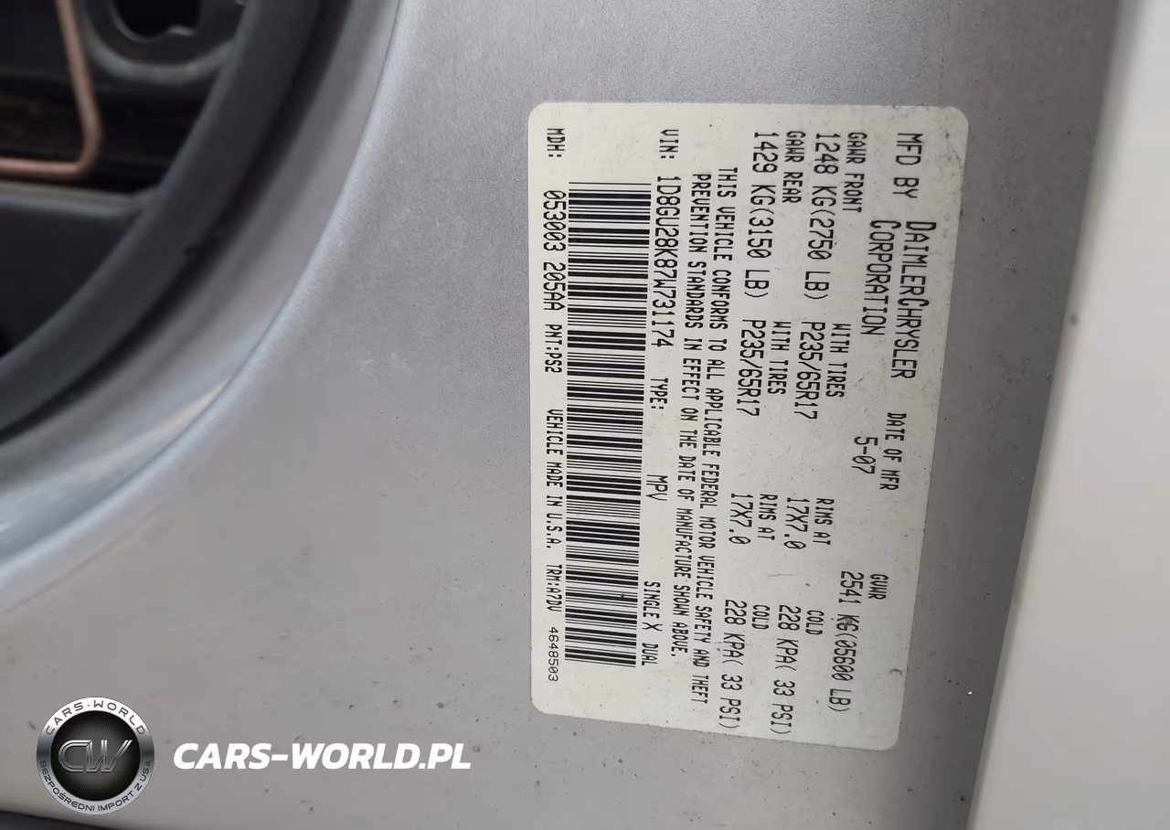 2007 Dodge Nitro Sxt VIN:1D8GU28K87W731174 - 9