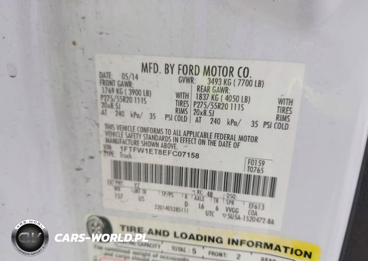 2014 Ford F-150 Xlt VIN:1FTFW1ET8EFC07158 - 9