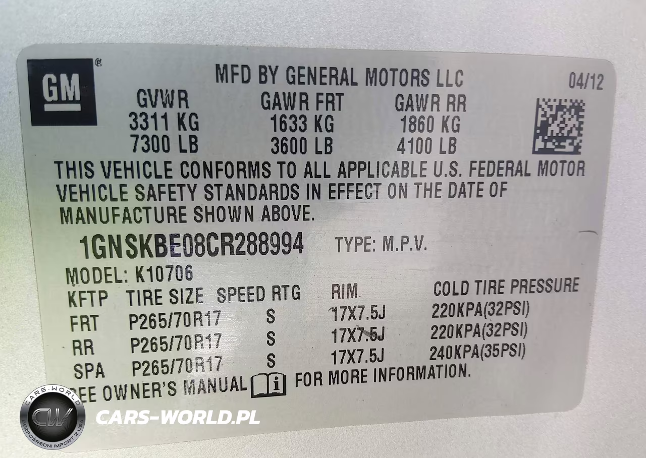 2012 Chevrolet Tahoe Lt VIN:1GNSKBE08CR288994 - 9