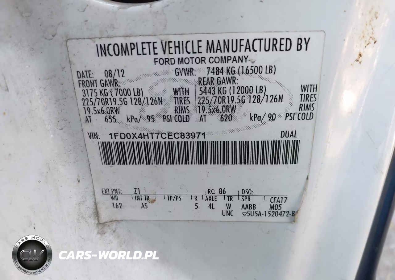 2012 Ford F-450 Chassis Xl VIN:1FD0X4HT7CEC83971 - 8
