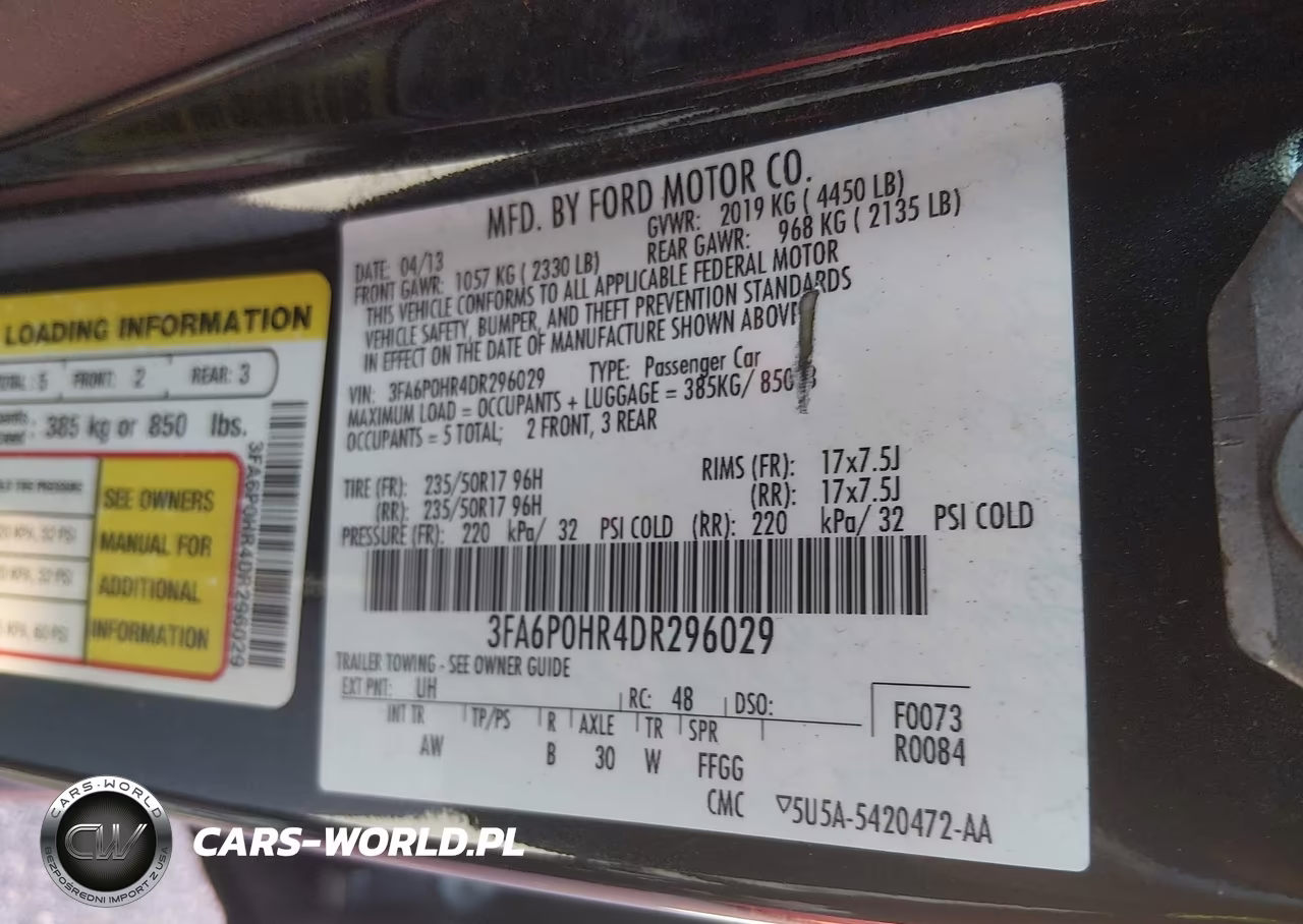 2013 Ford Fusion Se VIN:3FA6P0HR4DR296029 - 9