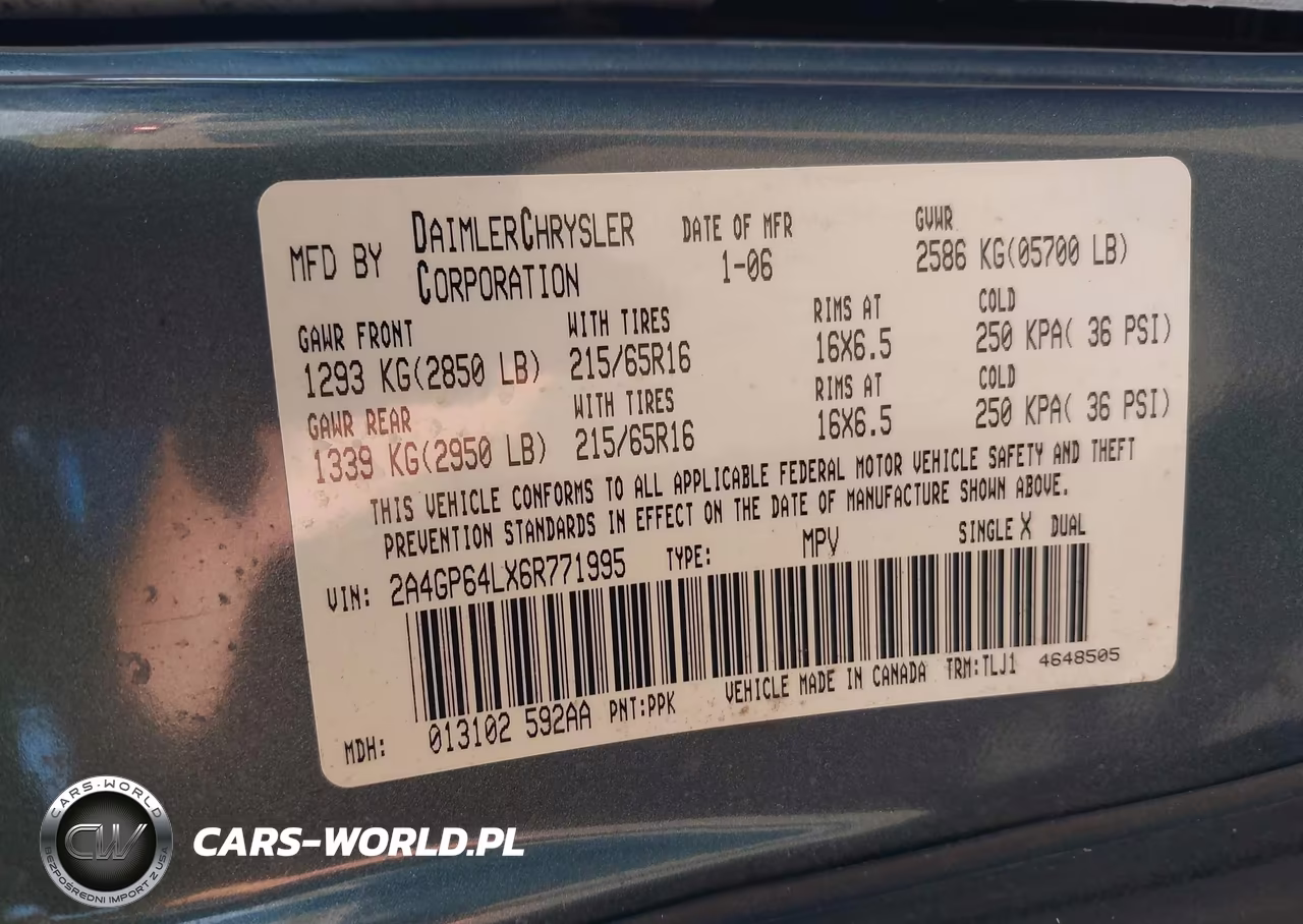 2006 Chrysler Town & Country Limited VIN:2A4GP64LX6R771995 - 9