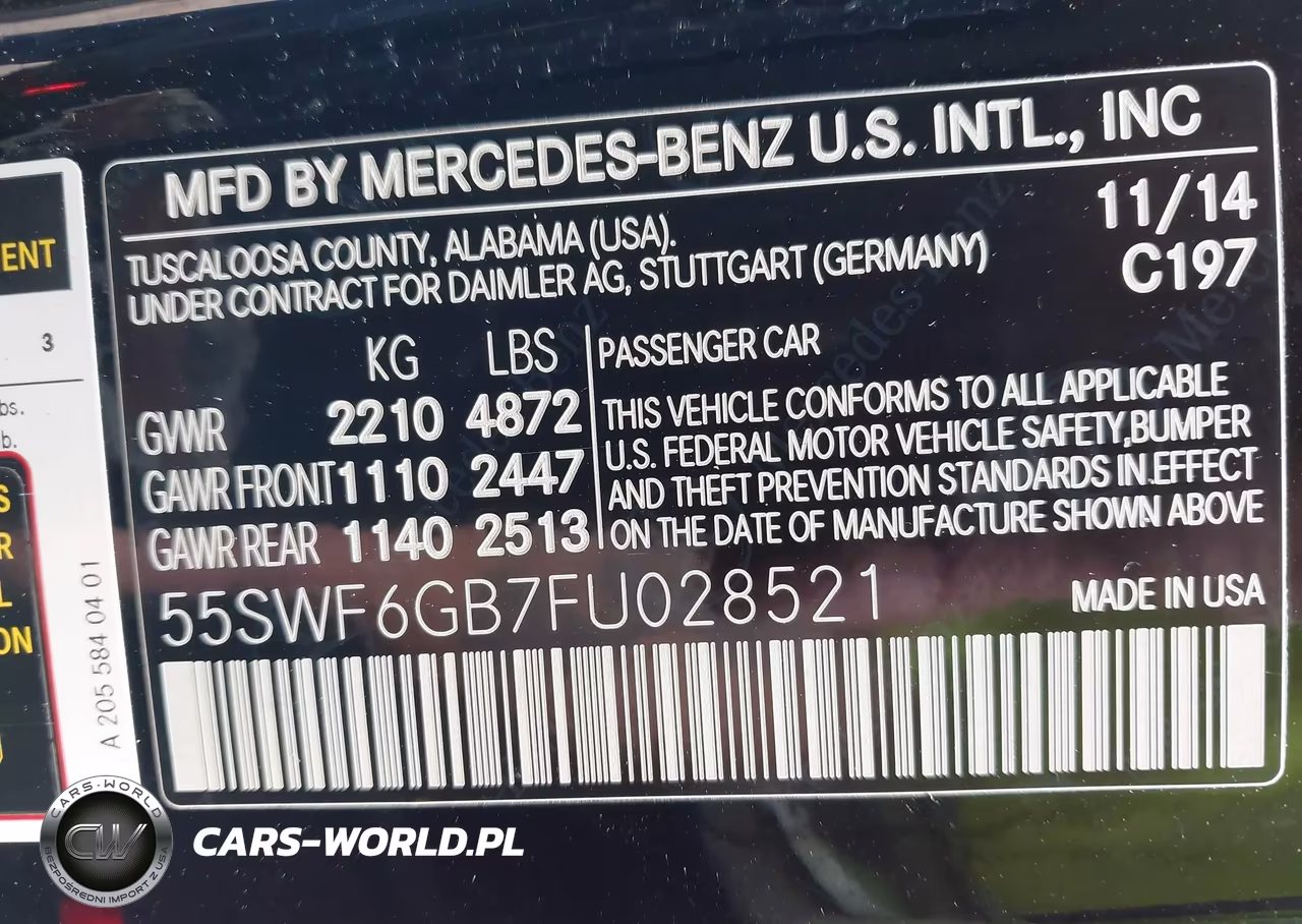 2015 MERCEDES-BENZ C 400 4MATIC VIN:55SWF6GB7FU028521 - 9