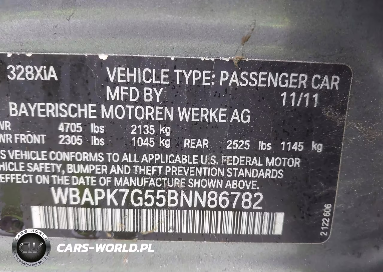 2011 BMW 328I xDrive VIN:WBAPK7G55BNN86782 - 9