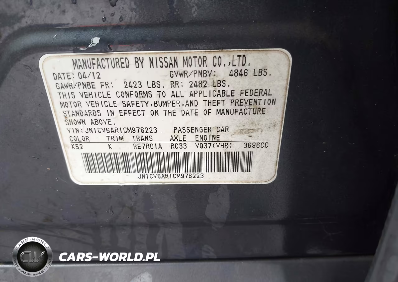 2012 Infiniti G37X VIN:JN1CV6AR1CM976223 - 9