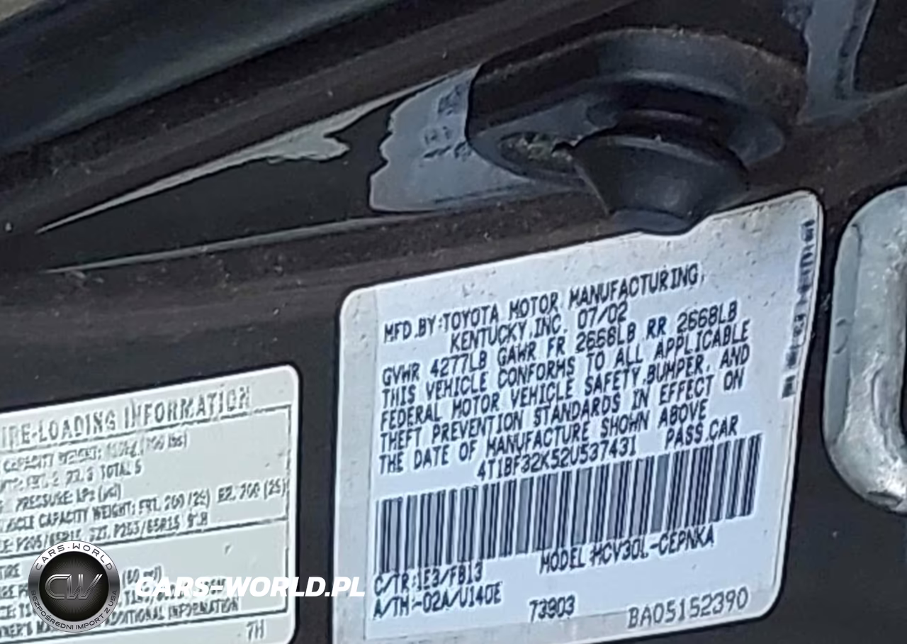 2002 Toyota Camry Le V6 VIN:4T1BF32K52U537431 - 9