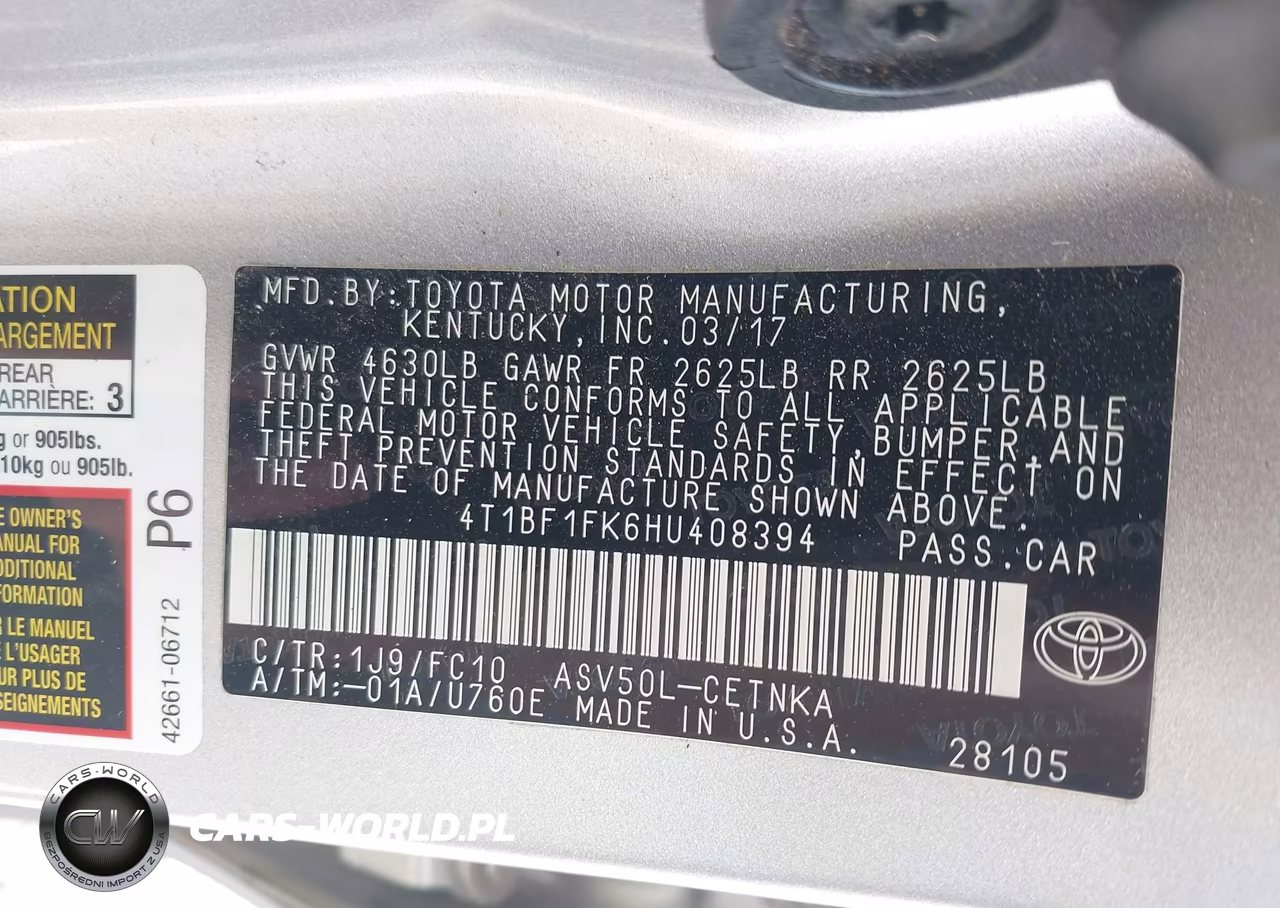 2017 Toyota Camry Le VIN:4T1BF1FK6HU408394 - 9