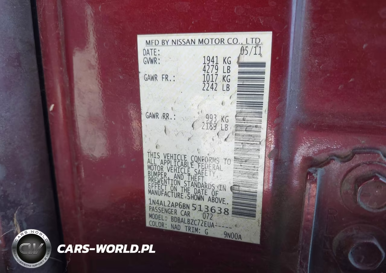 2011 Nissan Altima 2.5 S VIN:1N4AL2AP6BN513638 - 9