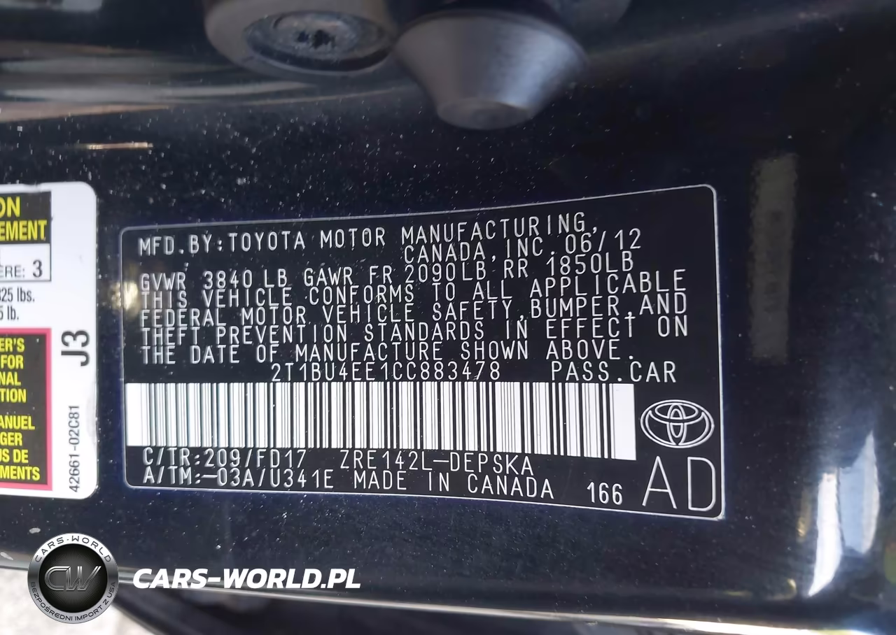 2012 Toyota Corolla S VIN:2T1BU4EE1CC883478 - 9