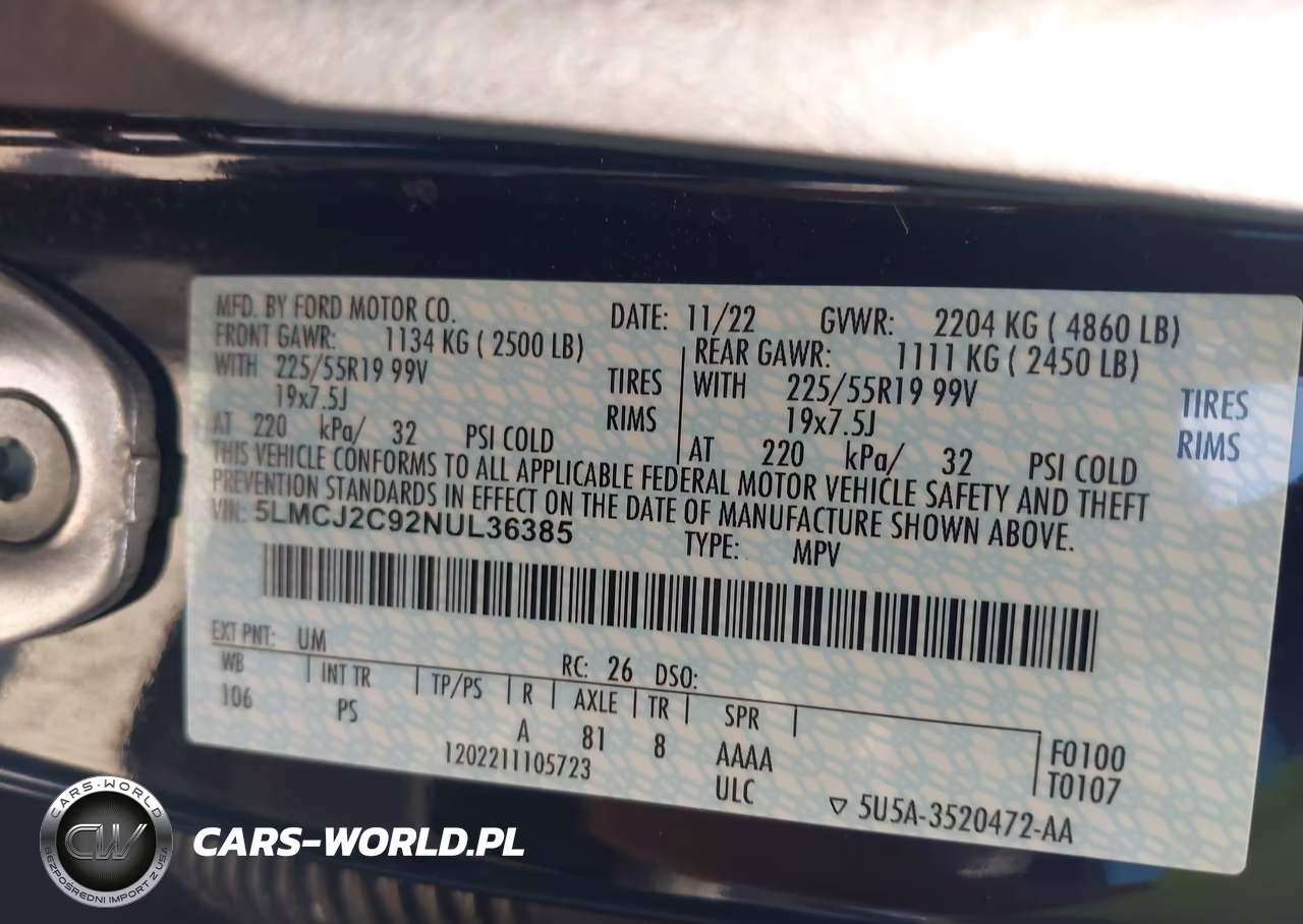 2022 Lincoln Corsario Reserve VIN:5LMCJ2C92NUL36385 - 9