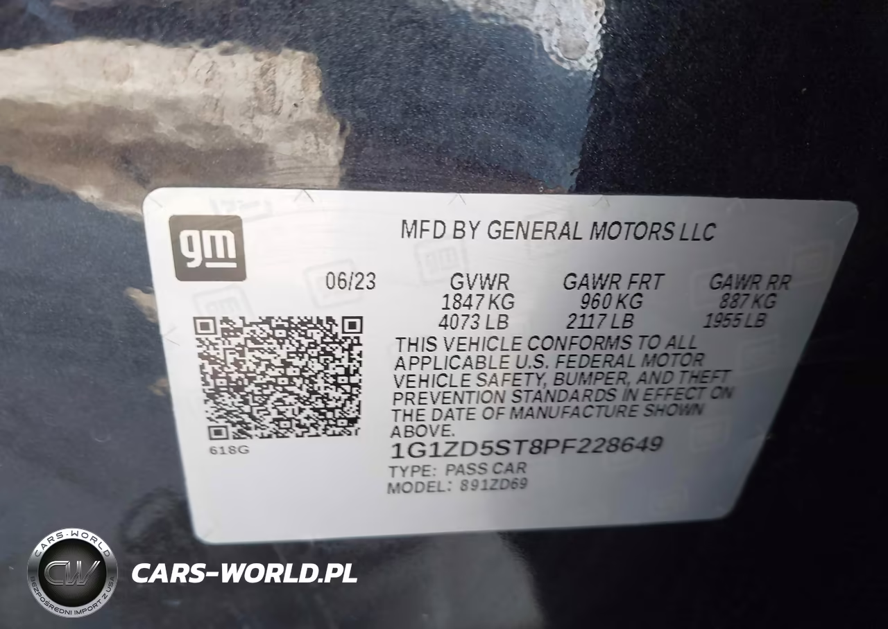 2023 Chevrolet Malibu Fwd 1Lt VIN:1G1ZD5ST8PF228649 - 9