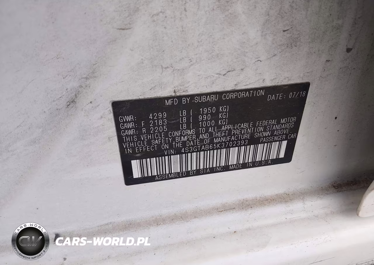 2019 Subaru Impreza 2.0I VIN:4S3GTAB65K3702393 - 9