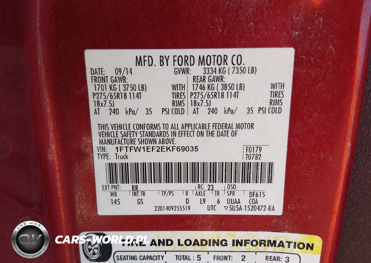 2014 Ford F-150 Xlt VIN:1FTFW1EF2EKF69035 - 9