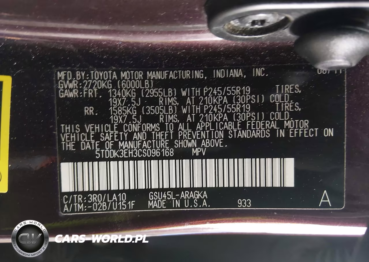 2012 Toyota Highlander Limited V6 VIN:5TDDK3EH3CS096168 - 9