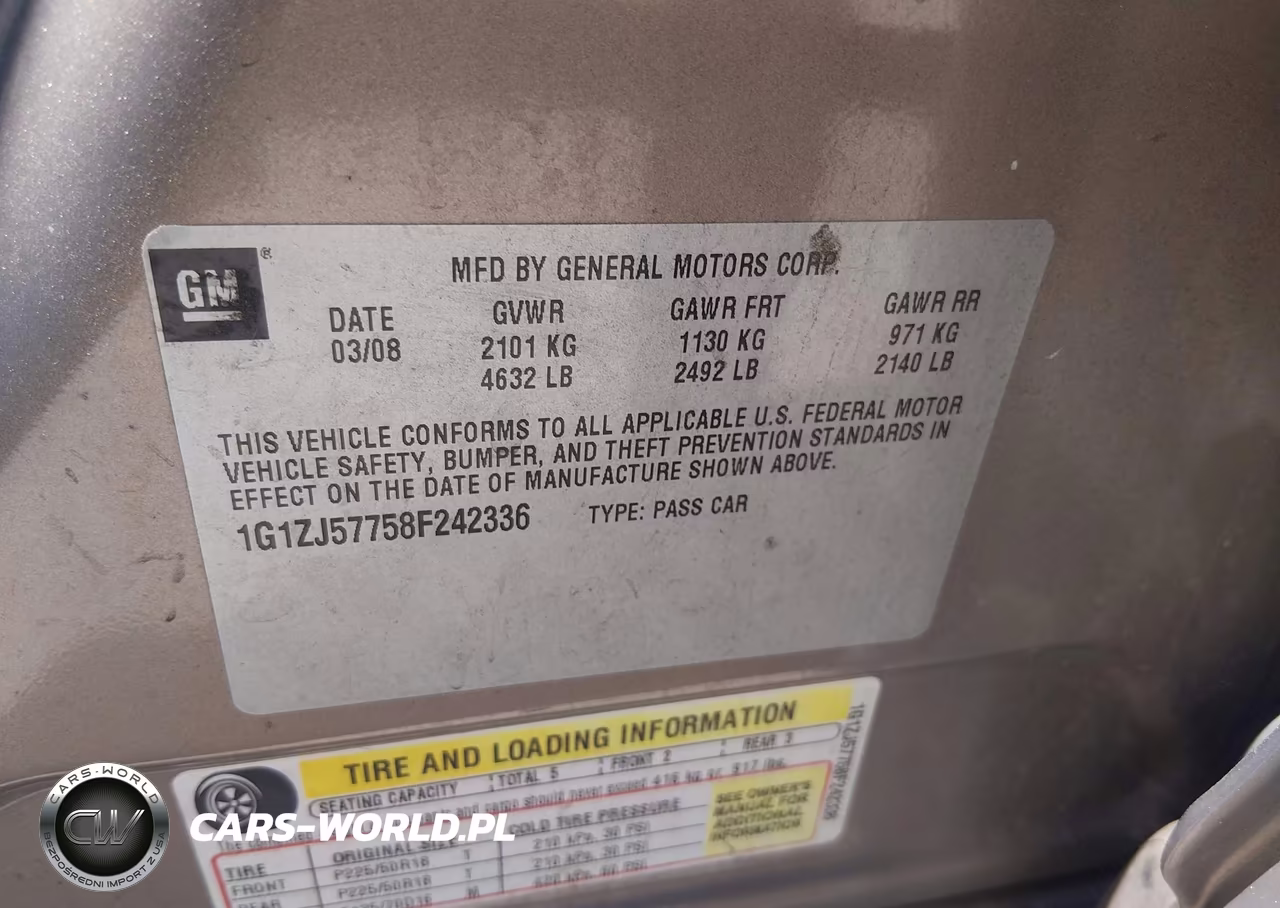 2008 Chevrolet Malibu Lt W-2Lt VIN:1G1ZJ57758F242336 - 9