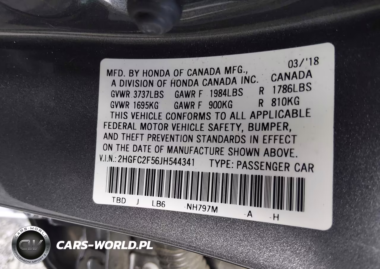 2018 Honda Civic Lx VIN:2HGFC2F56JH544341 - 9