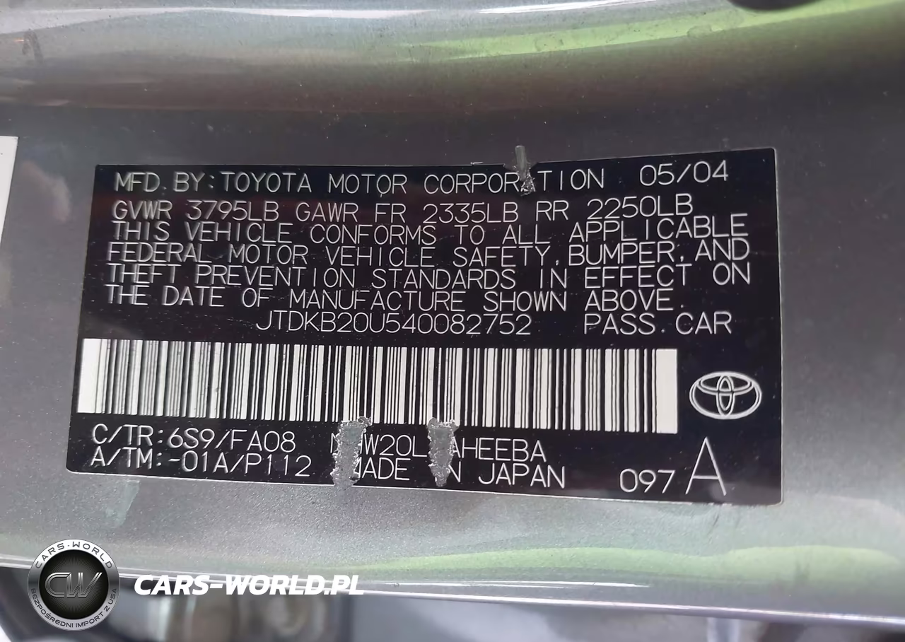 2004 Toyota Prius VIN:JTDKB20U540082752 - 9
