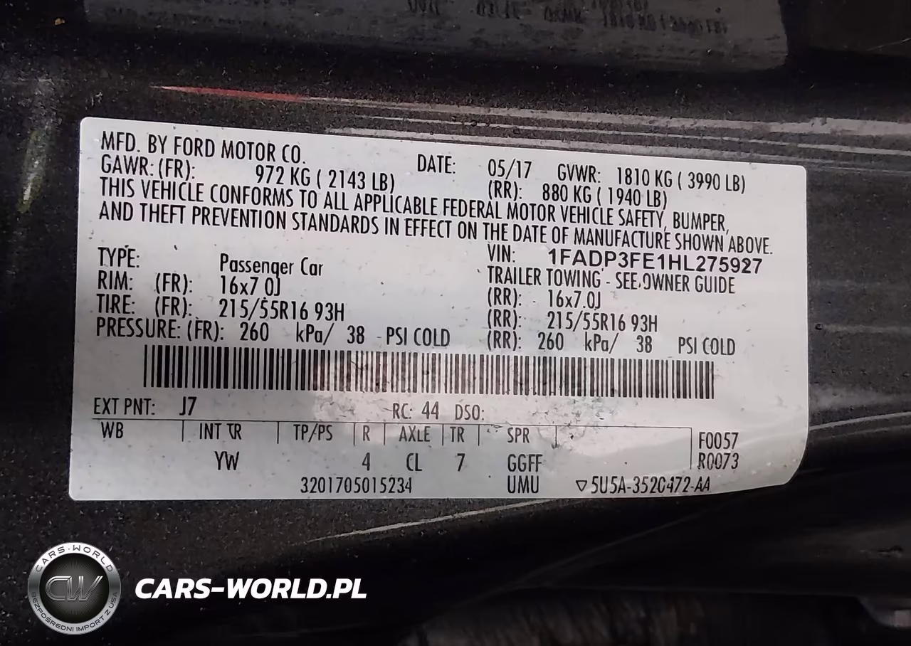 2017 Ford Focus Se VIN:1FADP3FE1HL275927 - 9