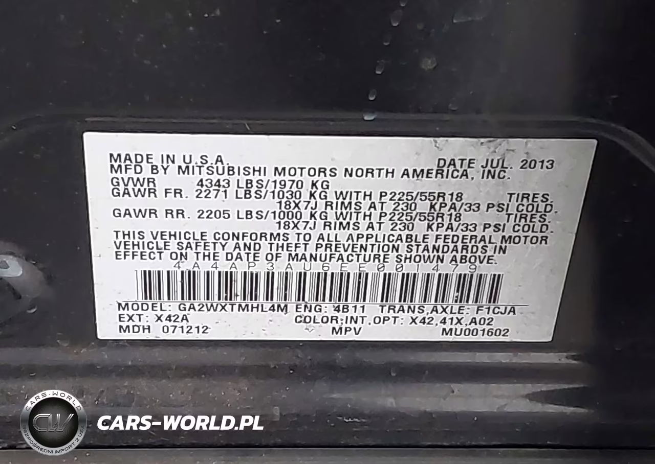 2014 Mitsubishi Outlander Sport Es VIN:4A4AP3AU6EE001479 - 9