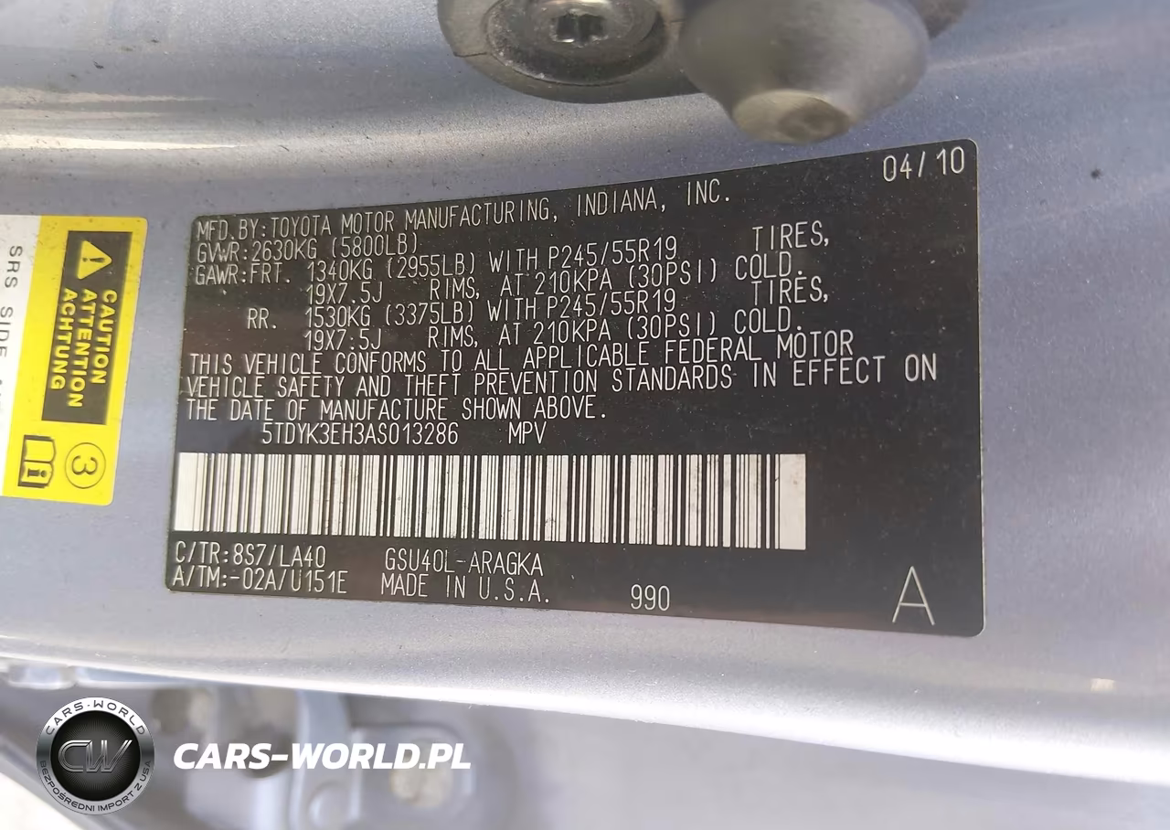 2010 Toyota Highlander Limited VIN:5TDYK3EH3AS013286 - 9