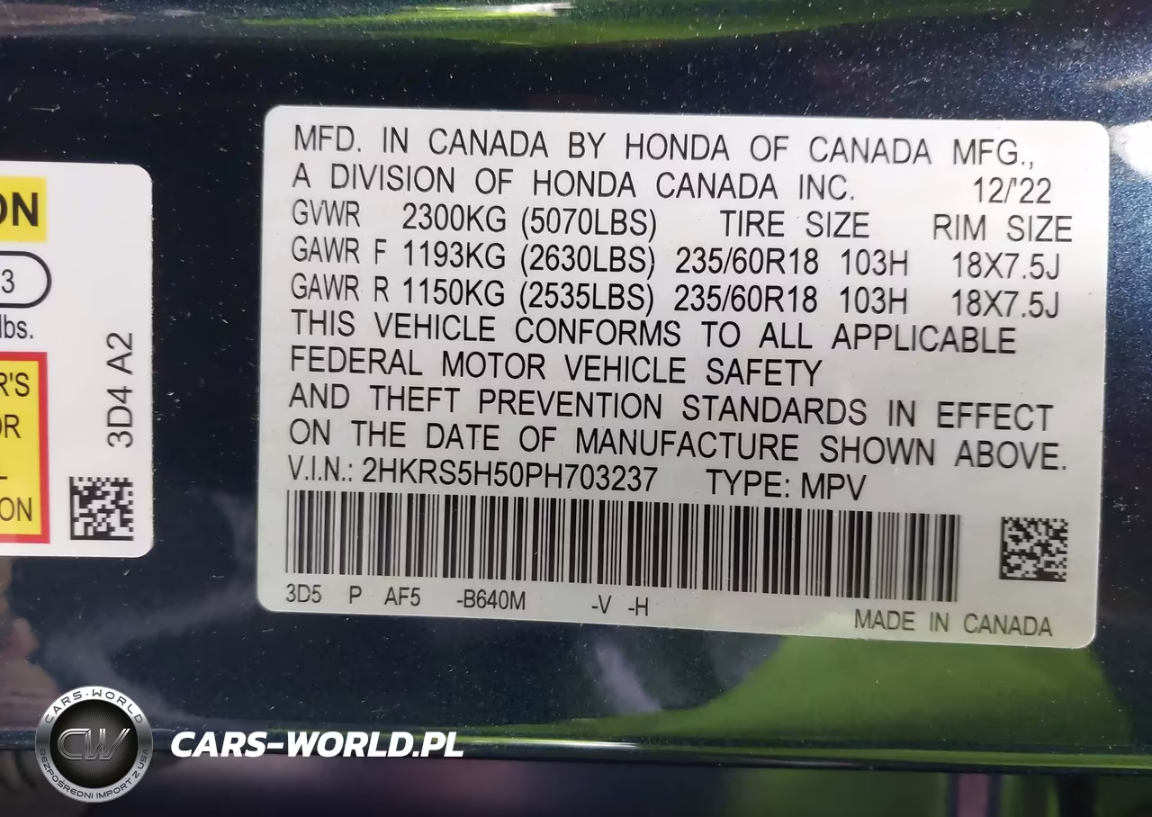 2023 Honda Cr-V Hybrid Sport VIN:2HKRS5H50PH703237 - 9
