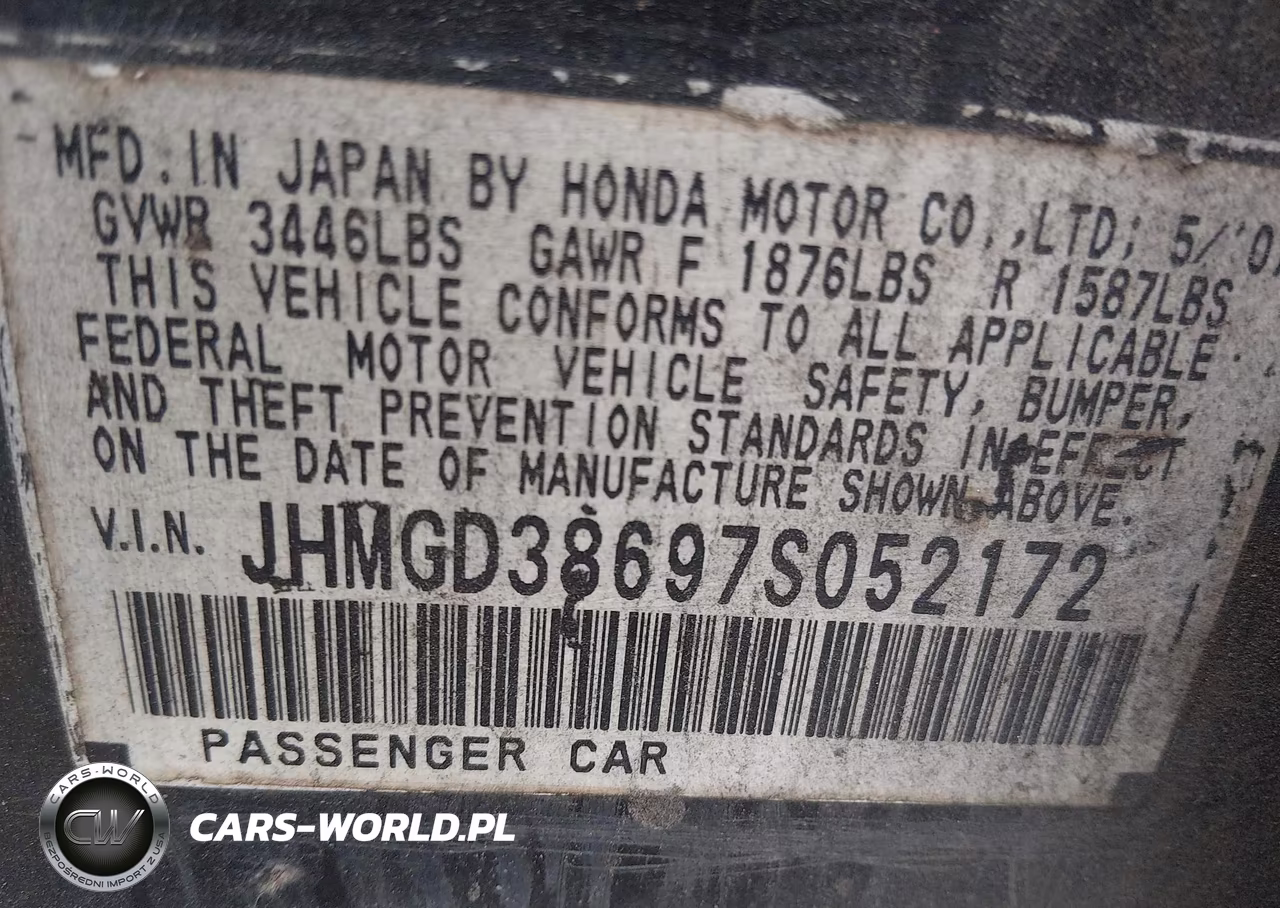 2007 Honda Fit S VIN:JHMGD38697S052172 - 9