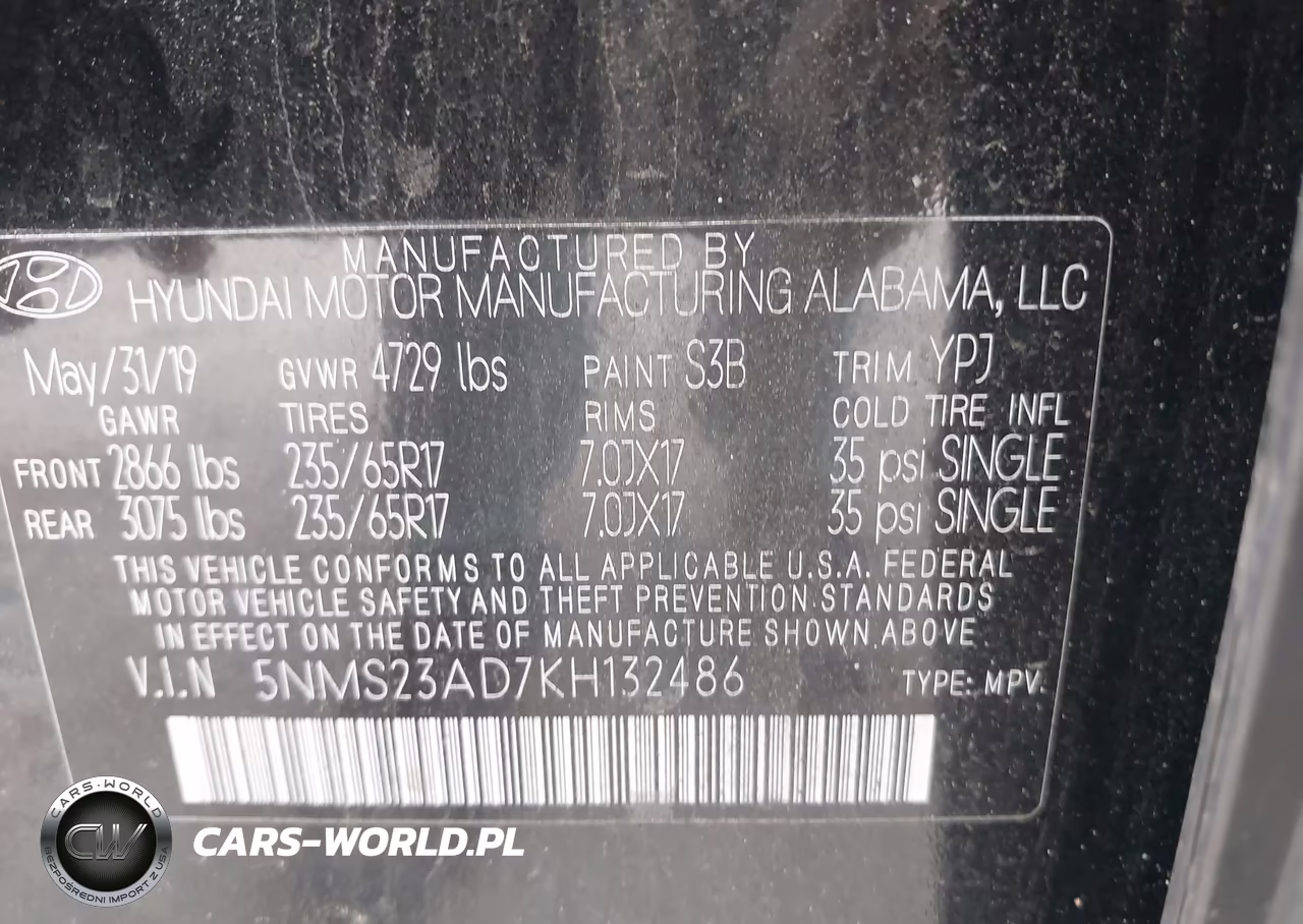 2019 Hyundai Santa Fe Se VIN:5NMS23AD7KH132486 - 9