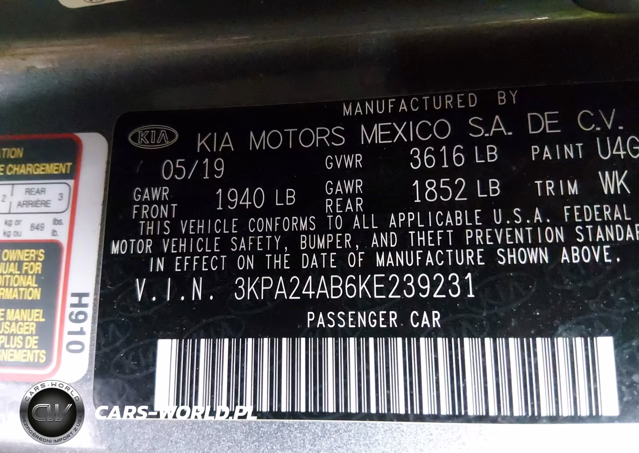 2019 Kia Rio S VIN:3KPA24AB6KE239231 - 9