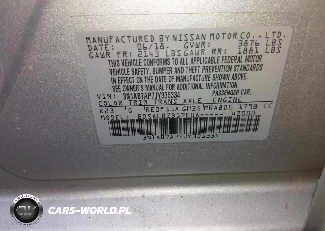 2018 Nissan Sentra S VIN:3N1AB7AP7JY335334 - 9