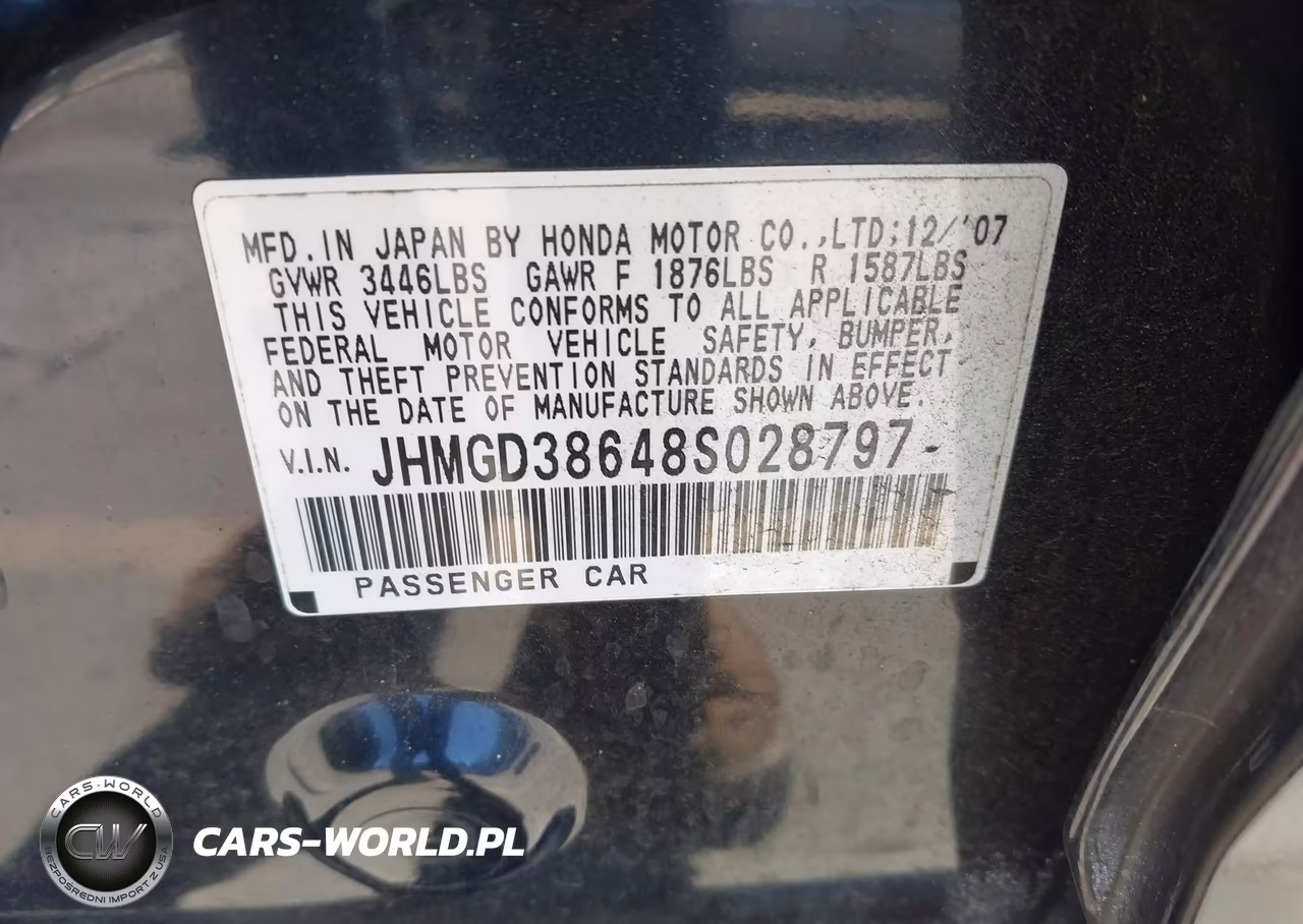 2008 Honda Fit Sport VIN:JHMGD38648S028797 - 9