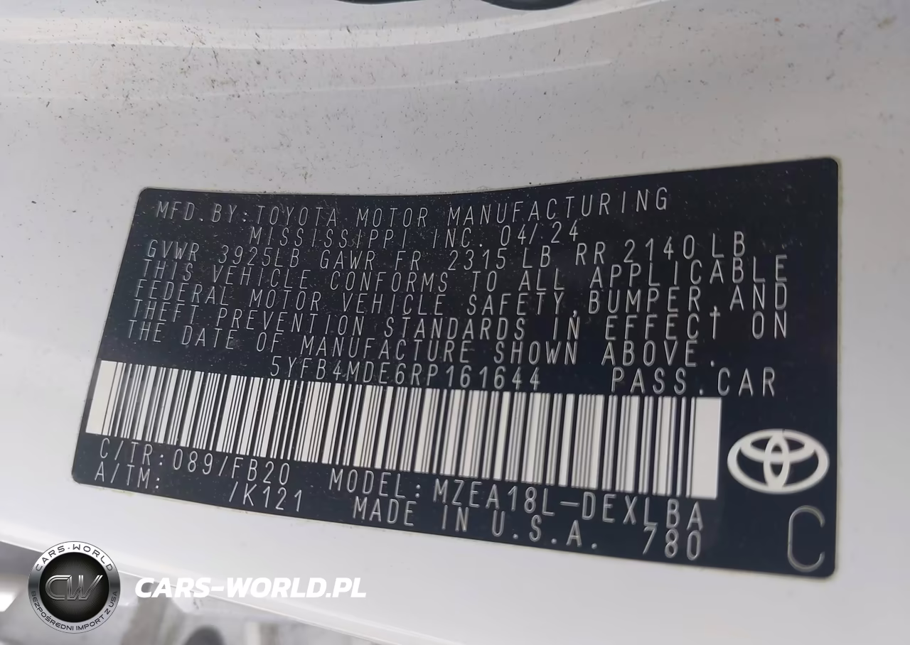 2024 Toyota Corolla Le VIN:5YFB4MDE6RP161644 - 9