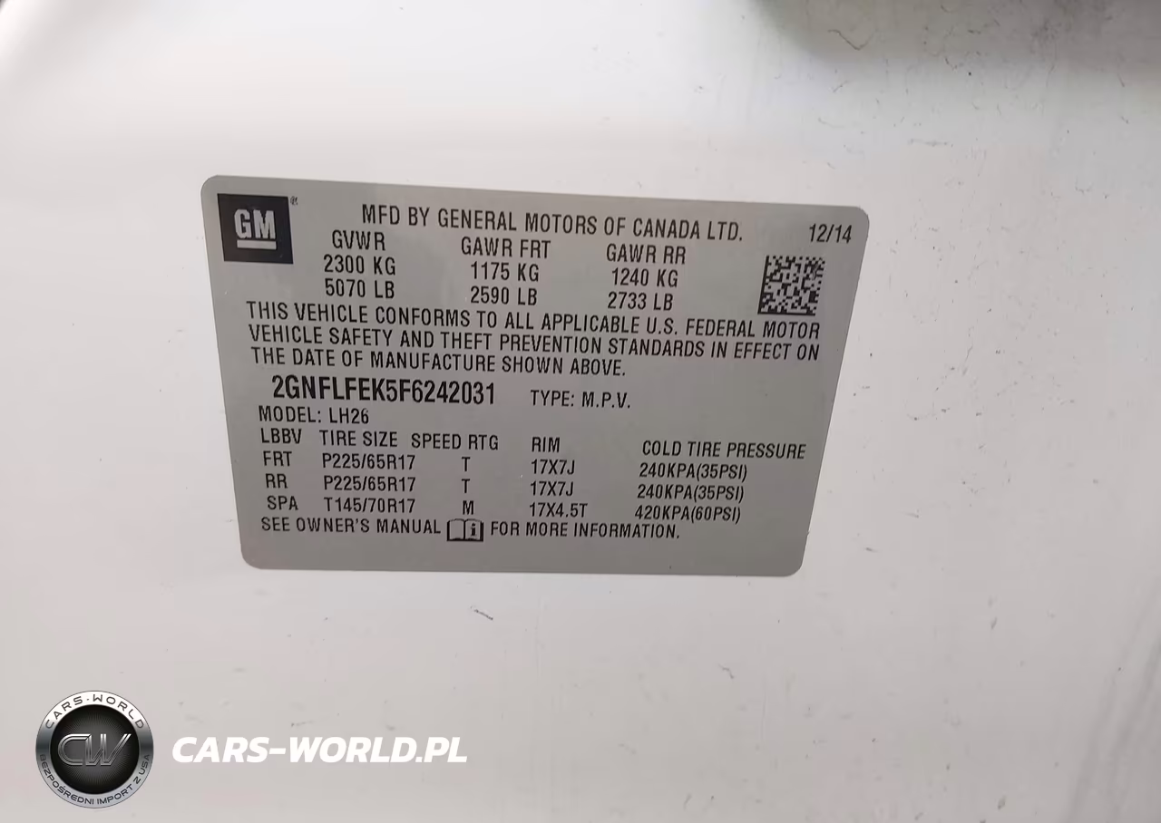 2015 Chevrolet Equinox Lt VIN:2GNFLFEK5F6242031 - 9