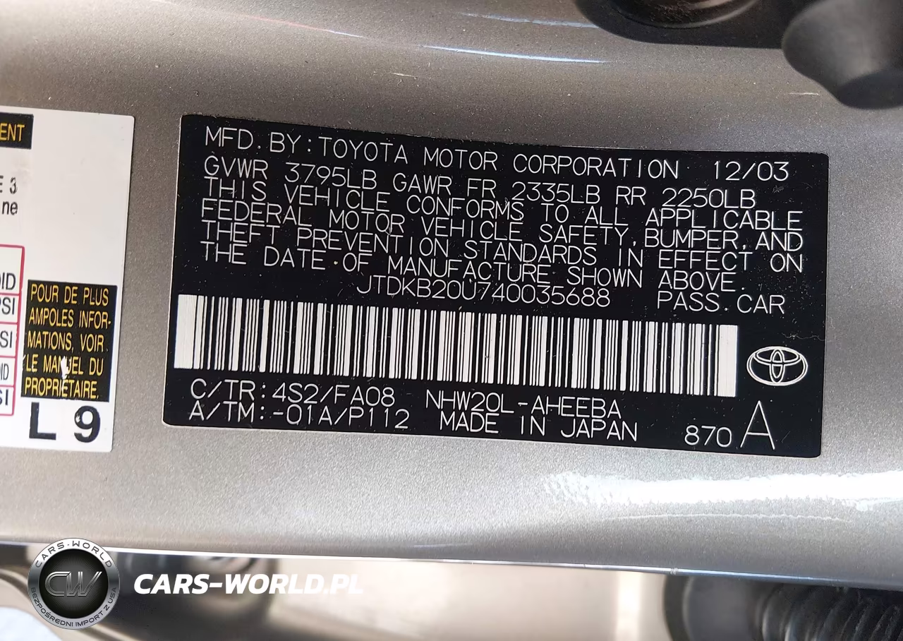 2004 Toyota Prius VIN:JTDKB20U740035688 - 9