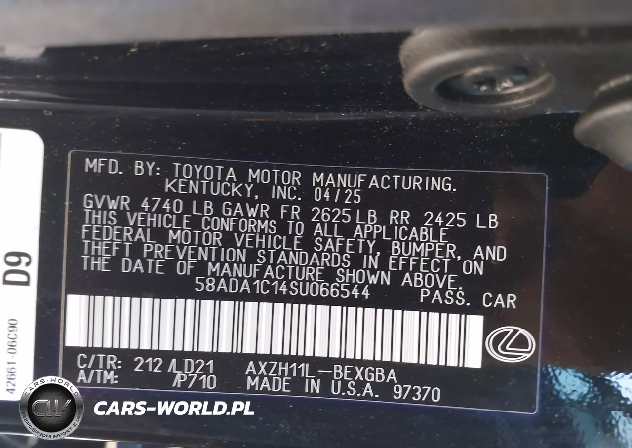 2025 Lexus Es 300H F Sport Design VIN:58ADA1C14SU066544 - 9