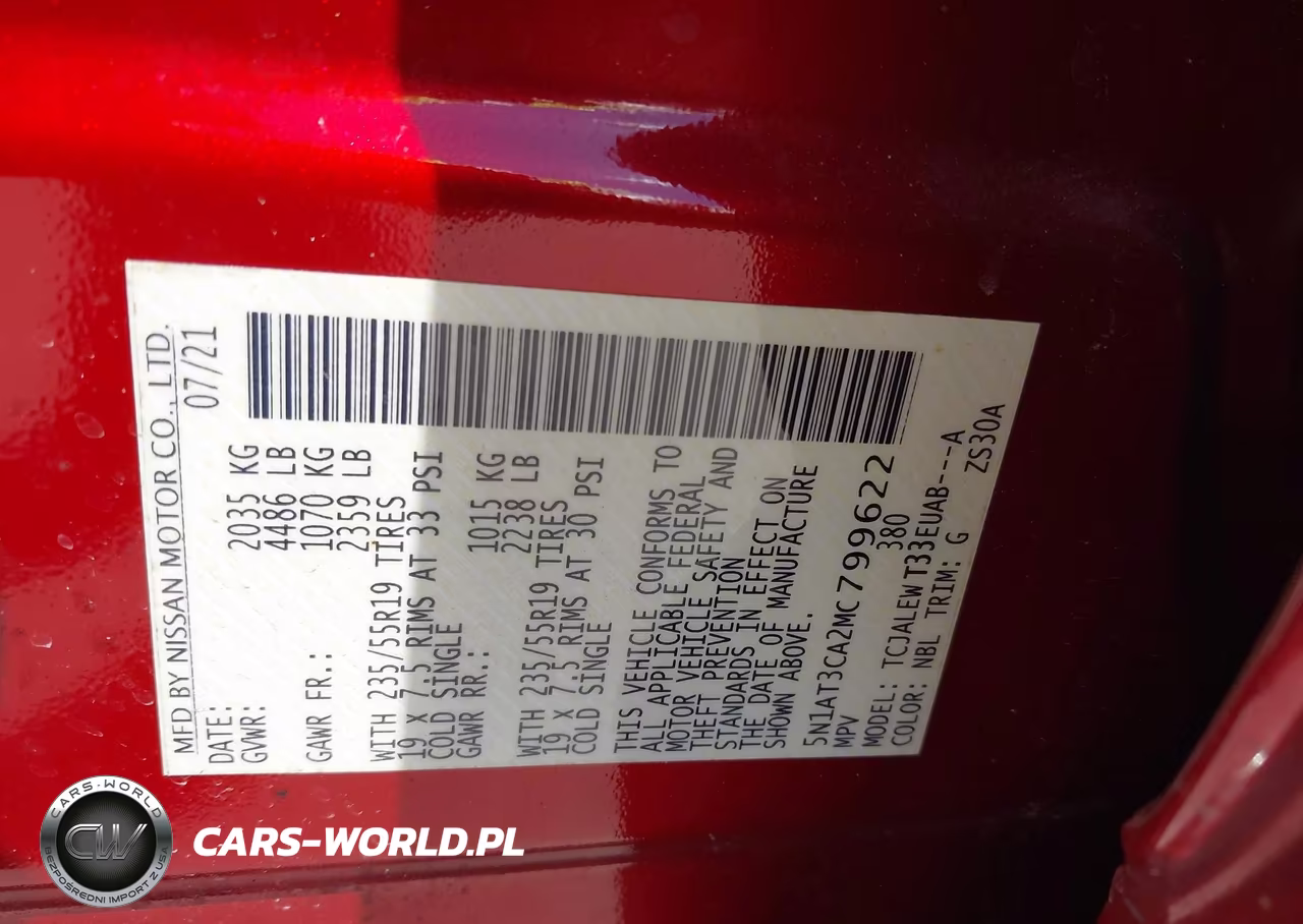 2021 Nissan Rogue Sl Fwd VIN:5N1AT3CA2MC799622 - 9