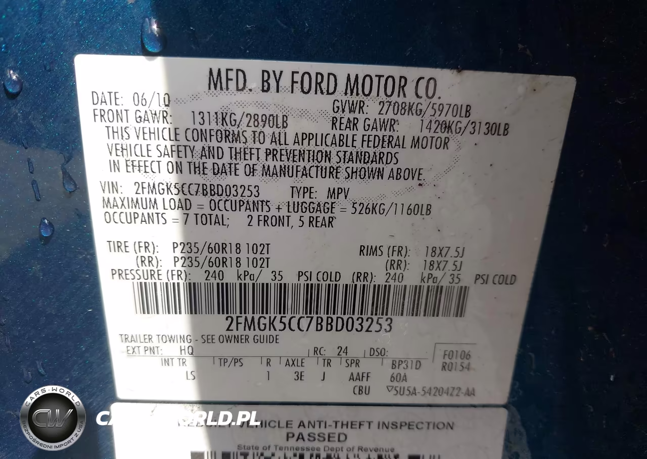2011 Ford Flex Sel VIN:2FMGK5CC7BBD03253 - 9