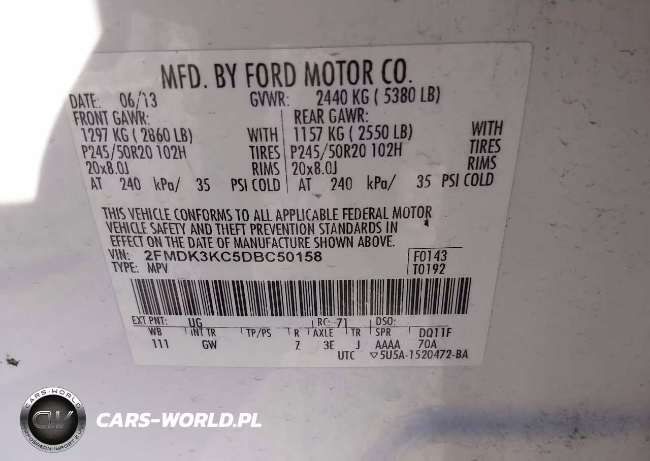 2013 Ford Edge Limited VIN:2FMDK3KC5DBC50158 - 9