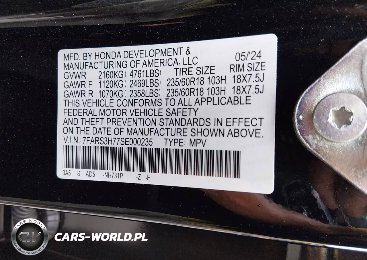 2025 Honda Cr-V Ex-L 2Wd VIN:7FARS3H77SE000235 - 9