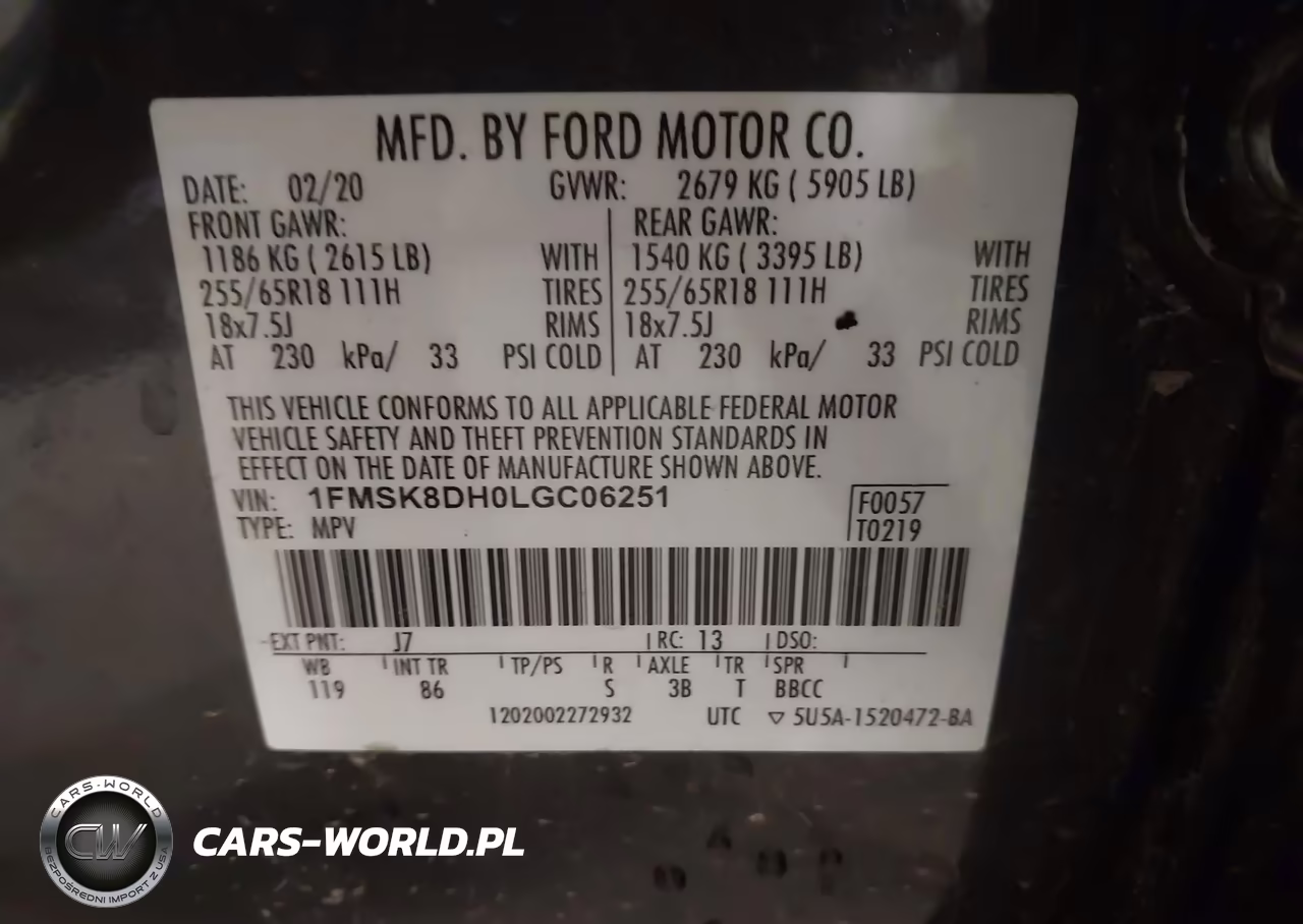 2020 Ford Explorer Xlt VIN:1FMSK8DH0LGC06251 - 9