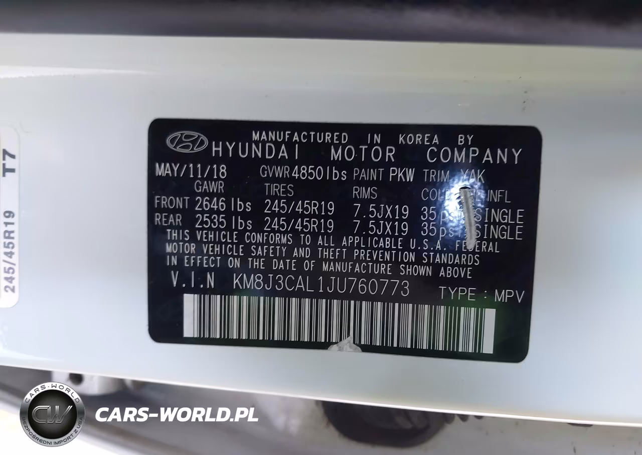2018 Hyundai Tucson Sport VIN:KM8J3CAL1JU760773 - 9