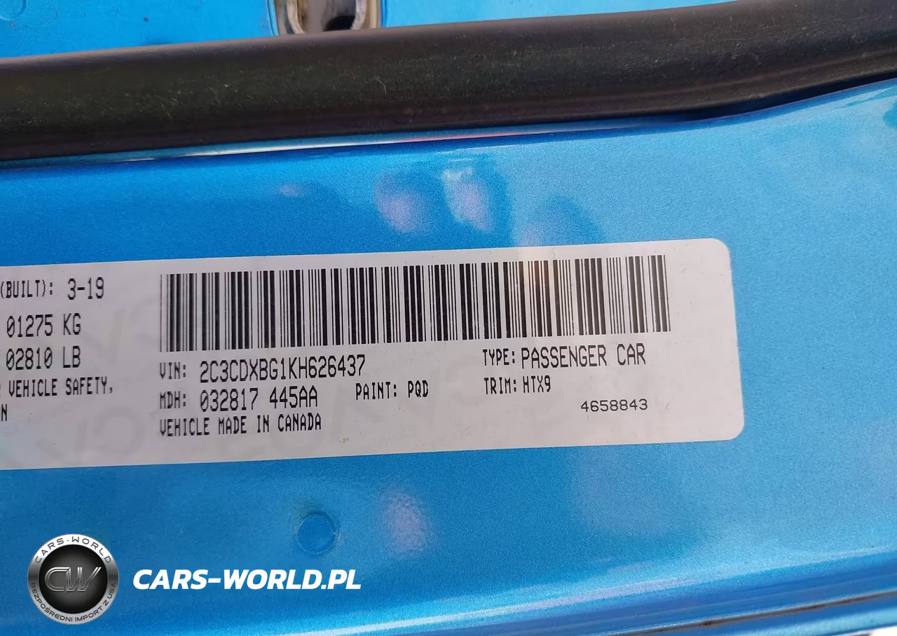 2019 Dodge Charger Sxt Rwd VIN:2C3CDXBG1KH626437 - 9