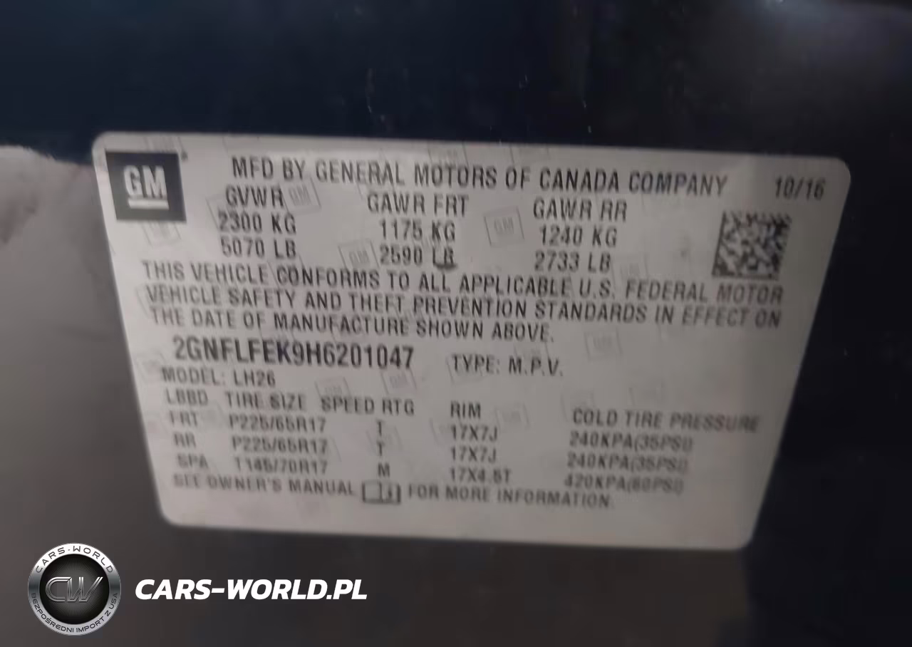 2017 Chevrolet Equinox Lt VIN:2GNFLFEK9H6201047 - 9