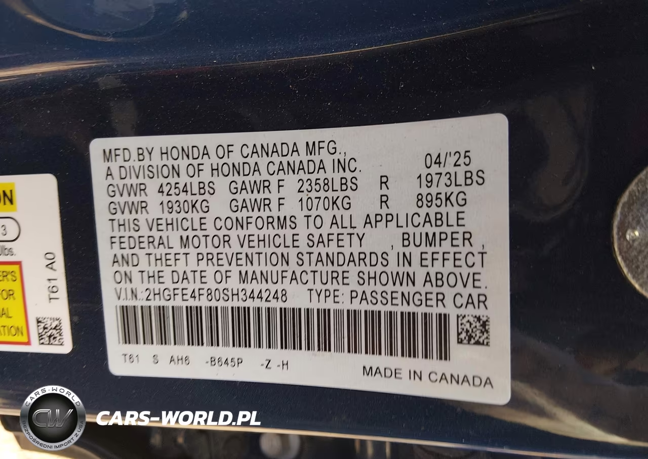 2025 Honda Civic Hybrid Sport-Sport Touring VIN:2HGFE4F80SH344248 - 9