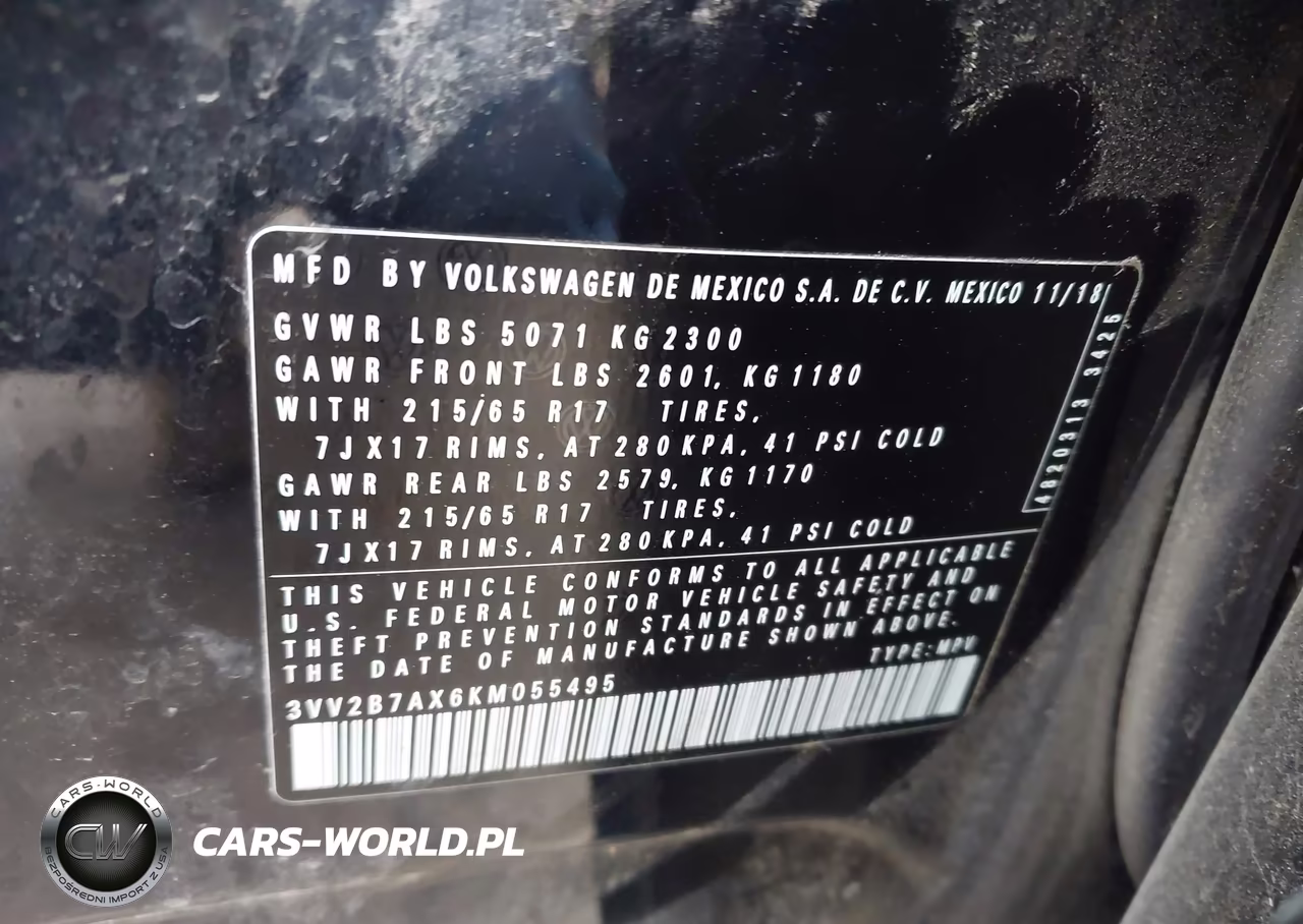 2019 Volkswagen Tiguan 2.0T Se-2.0T Sel-2.0T Sel R-Line-2.0T Sel R-Line Black VIN:3VV2B7AX6KM055495 - 9