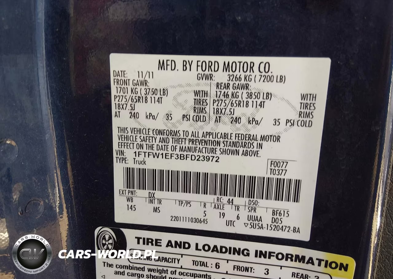 2011 Ford F-150 Xlt VIN:1FTFW1EF3BFD23972 - 9