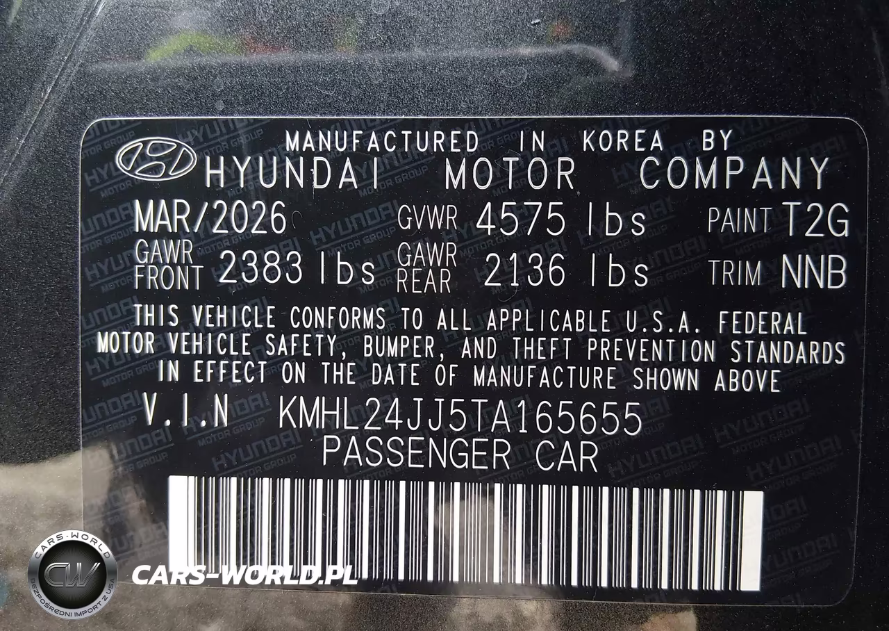 2026 Hyundai Sonata H??Brido Blue VIN:KMHL24JJ5TA165655 - 9