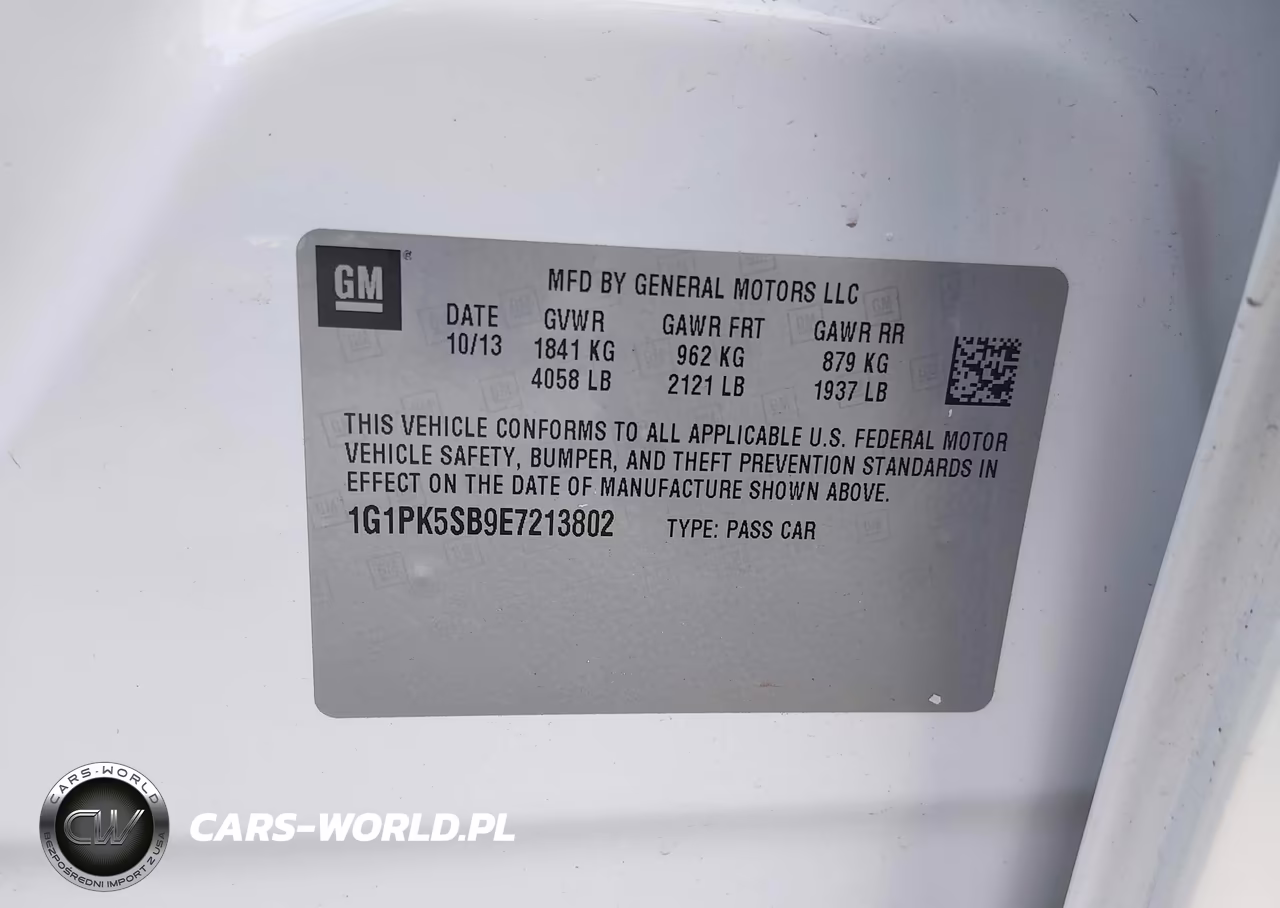 2014 Chevrolet Cruze Lt VIN:1G1PK5SB9E7213802 - 9