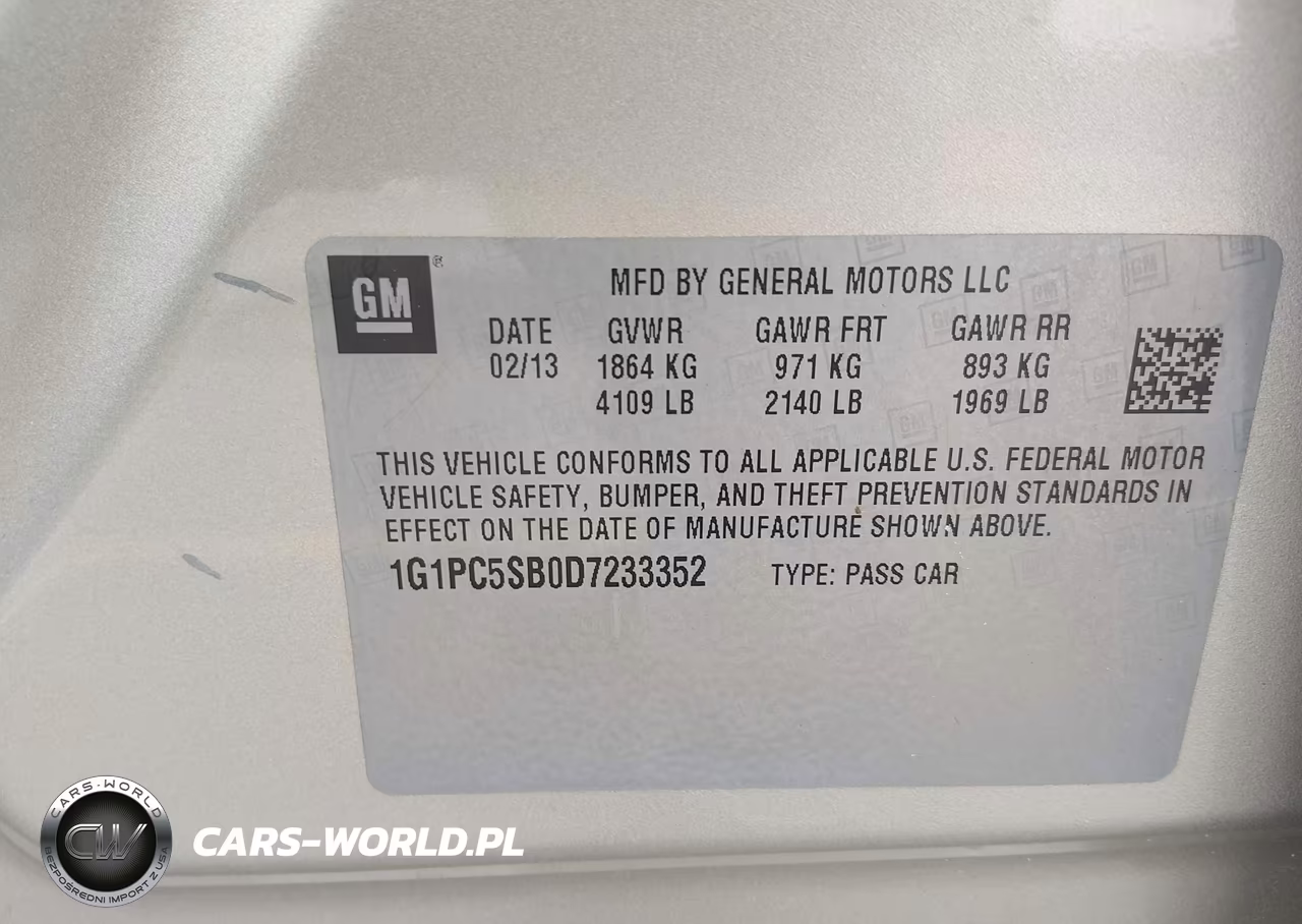 2013 Chevrolet Cruze 1Lt VIN:1G1PC5SB0D7233352 - 9