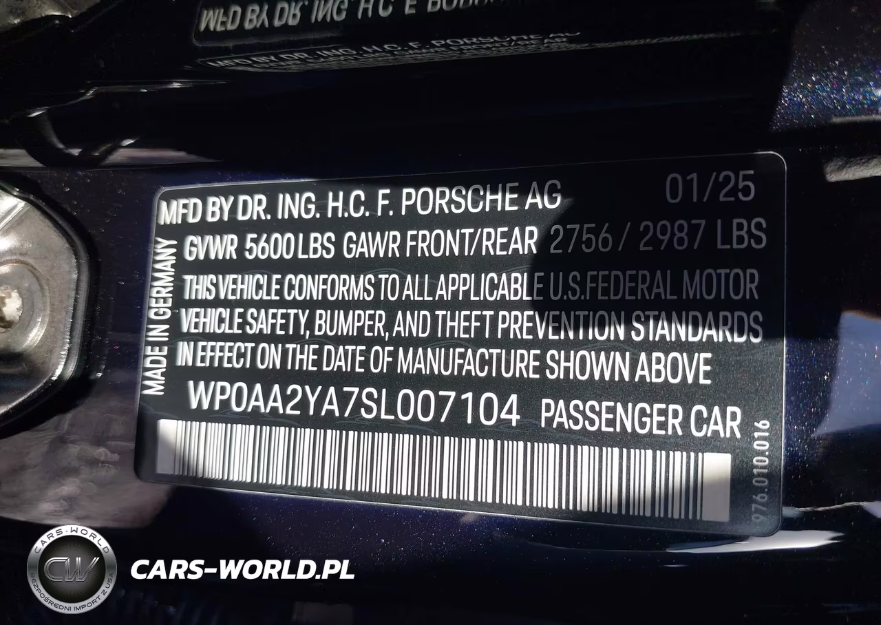 2025 Porsche Panamera 4 VIN:WP0AA2YA7SL007104 - 9