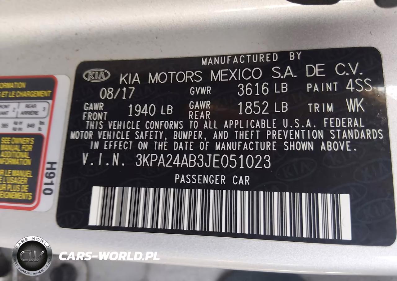 2018 Kia Rio S VIN:3KPA24AB3JE051023 - 9